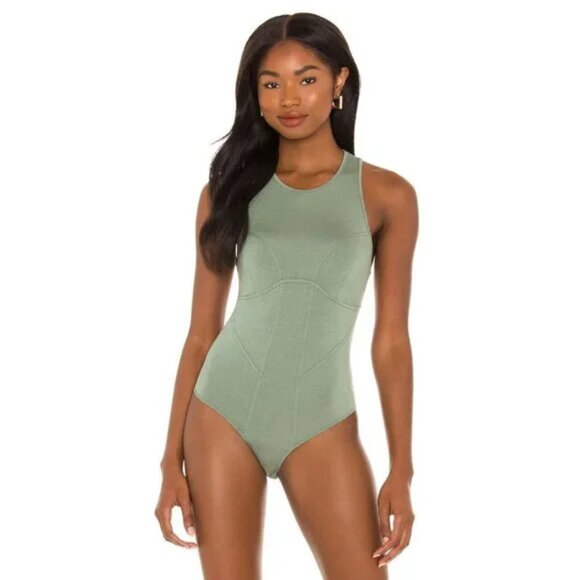 Nbd Corinna Bodysuit in Sage - Picture 2 of 7